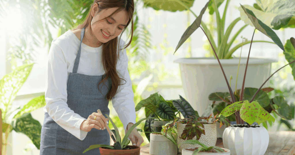 趣味を楽しむ女性